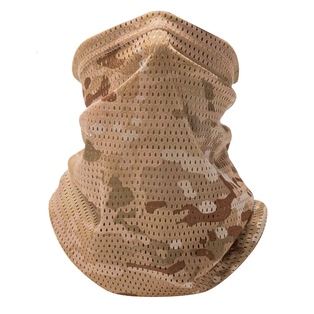 Multi-Functional Large Mesh Holes Face Towel Stretchy Fabric Neck Gaiter Quick Dry Breathable Sunshade Collar Outdoor Sports Vue 4