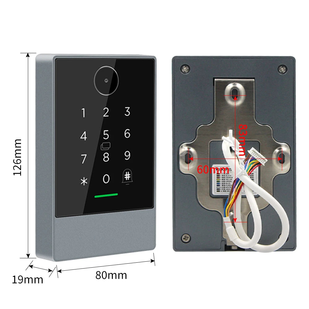 TTLOCK App WIFI QR Code Access Control Reader Keyboard 13.56Mhz Rfid IP67 Keypad QRcode Scanner K3QW Work with Alexa Google Home Vue Default Title
