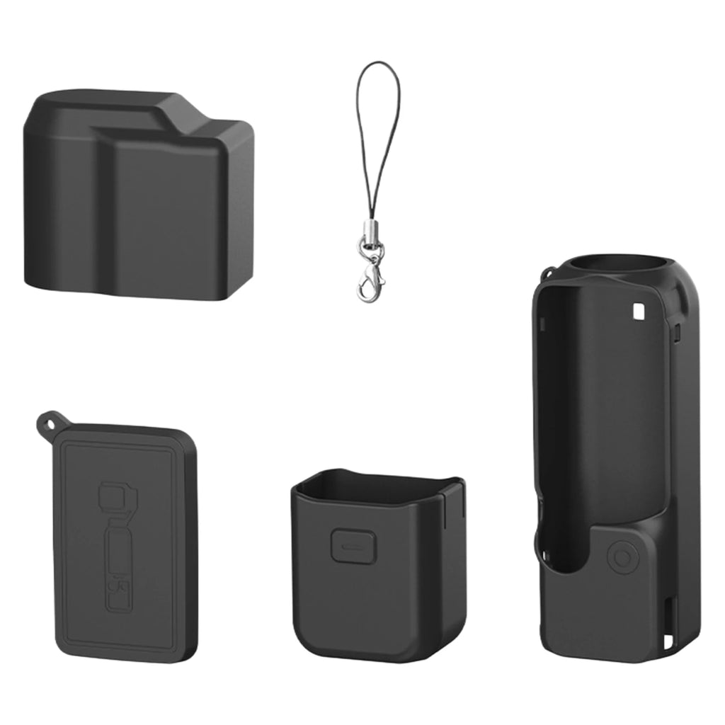 Silicone Protective Sleeve Full Coverage Scratch-Proof Protective Cover Skin Shockproof Protective Shell for DJI Osmo Pocket 4 Vue Black