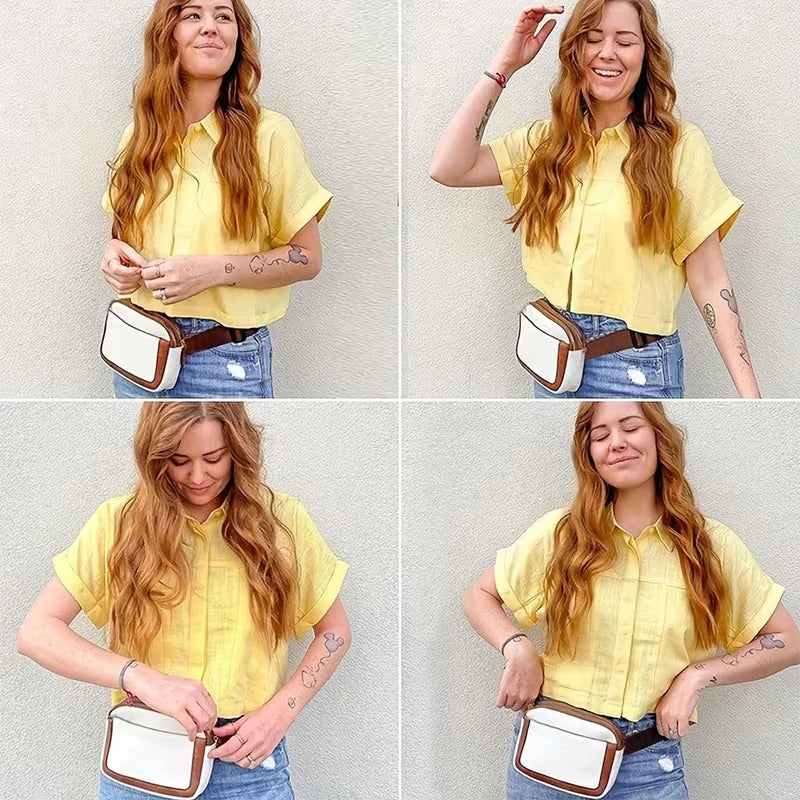 Daily Wear Simple Solid Tone Mini Belt Bag Fashion Unisex Sling Fanny