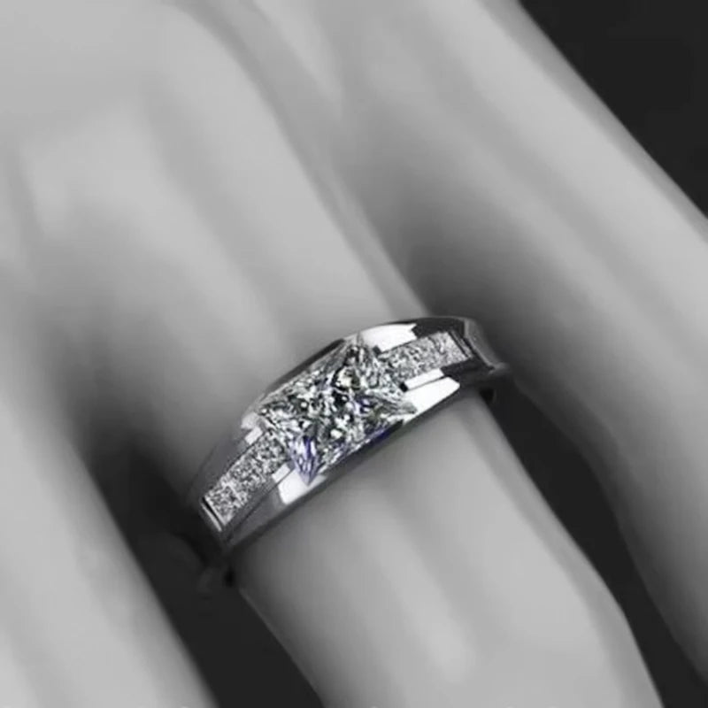 Huitan Cubic Zirconia Women's Wedding Ring | Silver Tone Fashion Ring Vue