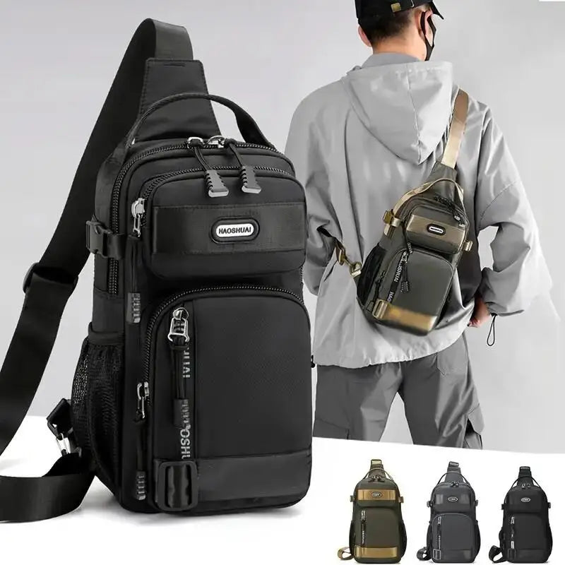 Waterproof Multi-pocket Sling Bag Men Anti-theft Chest Port Casual
