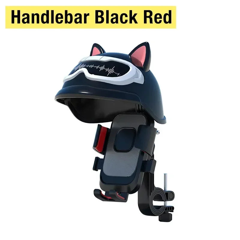 New Phone Stand Bicycle Motorcycle Phone Holder 360°Rotation Navigation Stand Sunscreen Rainproof Holders Vue Handlebar Black