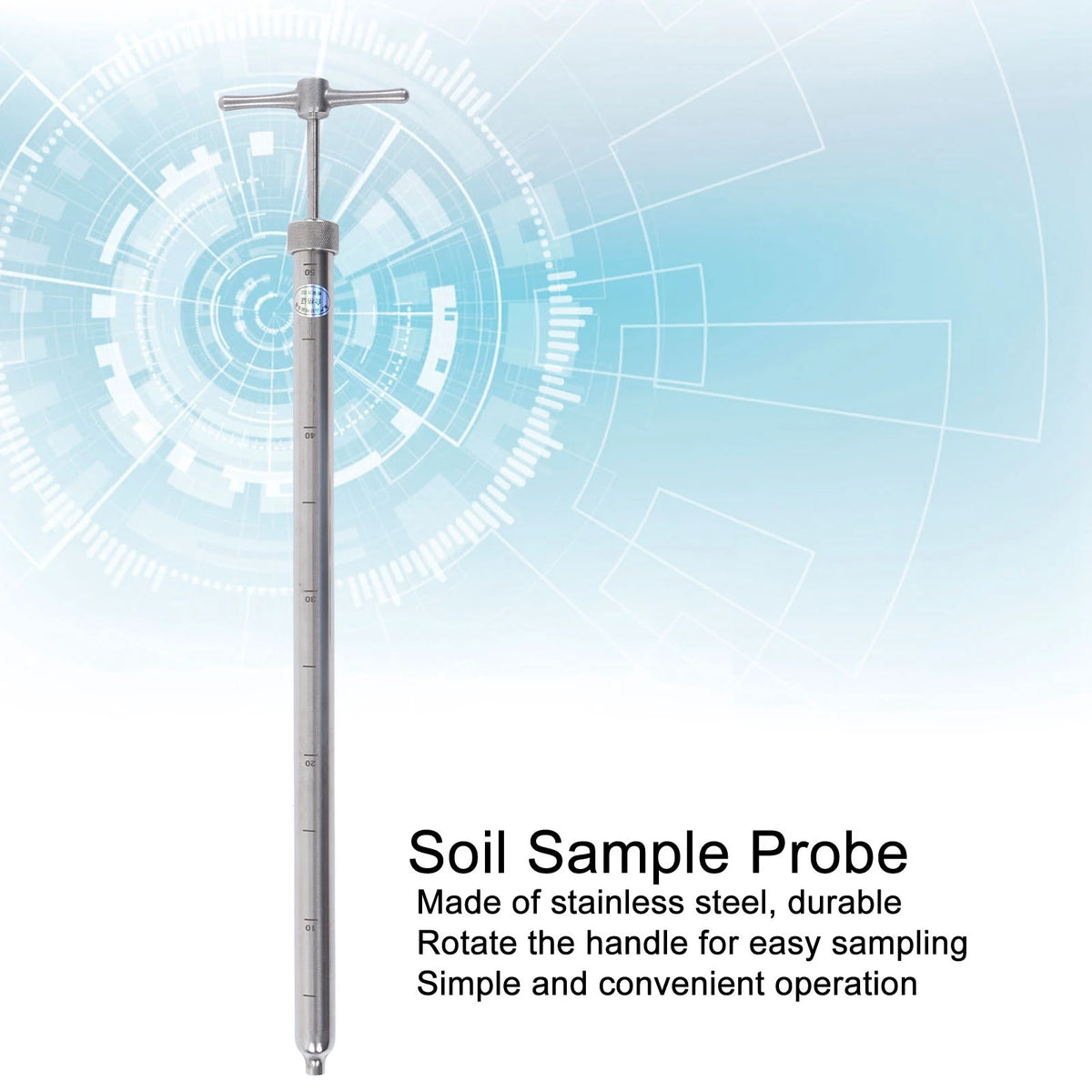 Liquid Sampler 304 Stainless Steel Clear Scale Easy to Clean Soil Sample Probe for Medicine Food Soil Sampler Probe Vue