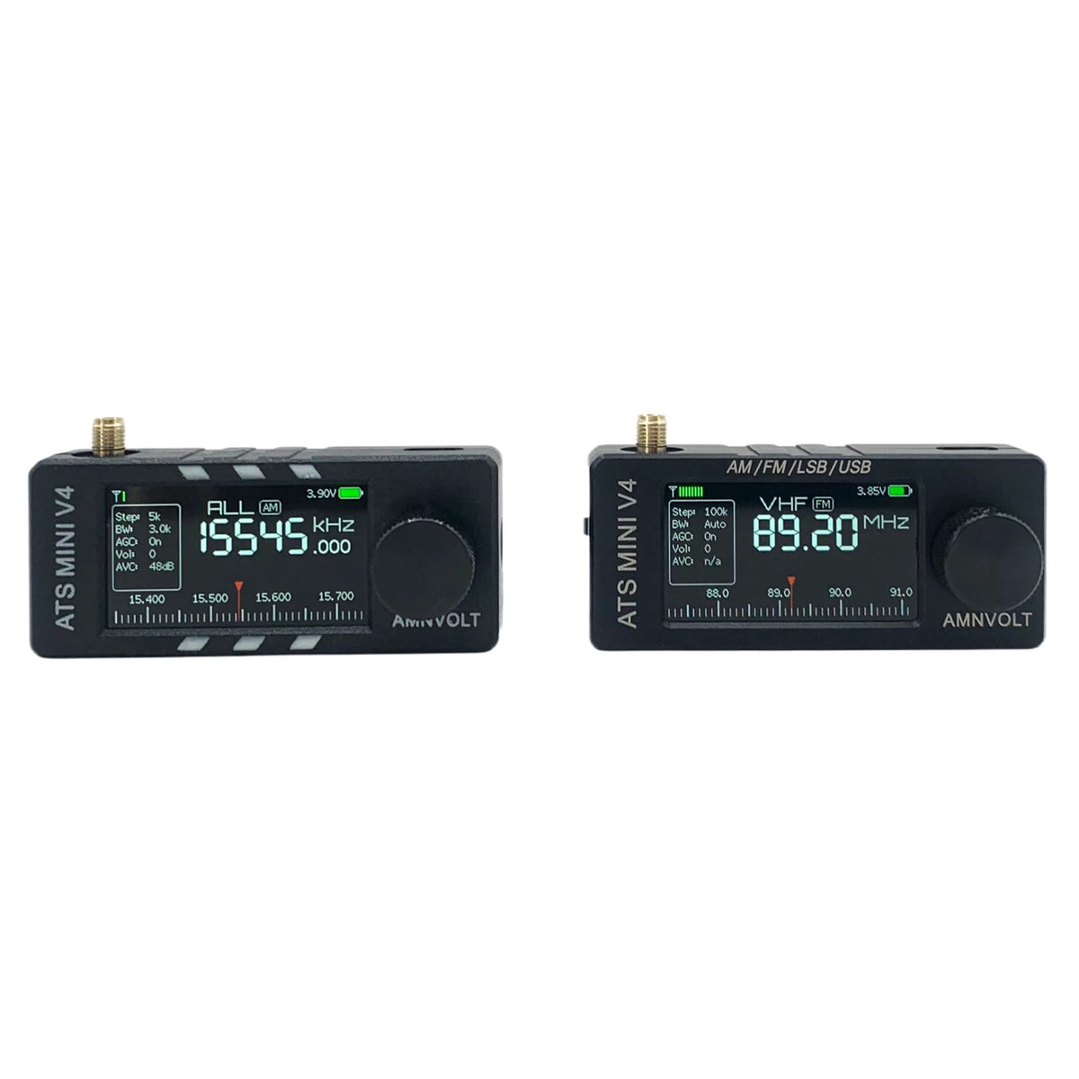 ATS MINI V4 Full Band Radio Receiver SI4732 Chip FM AM SSB LSB with Donut Antenna High Impedance Headphone Amp Pocket Radio Vue