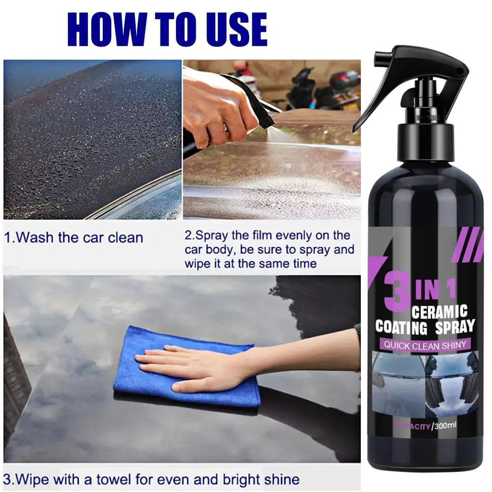 Quickly Cleaning Remove Stains Car Spray Brighten Shiny Car Nano-crystal Coating Agent Car Surface Glass Ceramic Coating Spray Vue