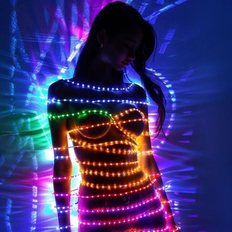 RGBIC USB 5V LED String Lights Bluetooth APP Control WS2812 Programmable Fairy Lights for Christmas Party Birthday Bedroom Decor Vue