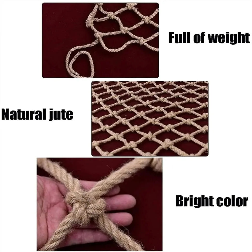 Hemp Rope Climbing Net Nature Jute Garden Balcony Twine Trellis