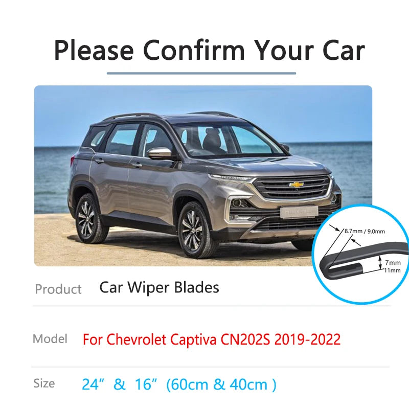 Chevrolet Captiva CN202S 2019–2022 Front Wiper Blades Set of 2 Wiper Blades Vue