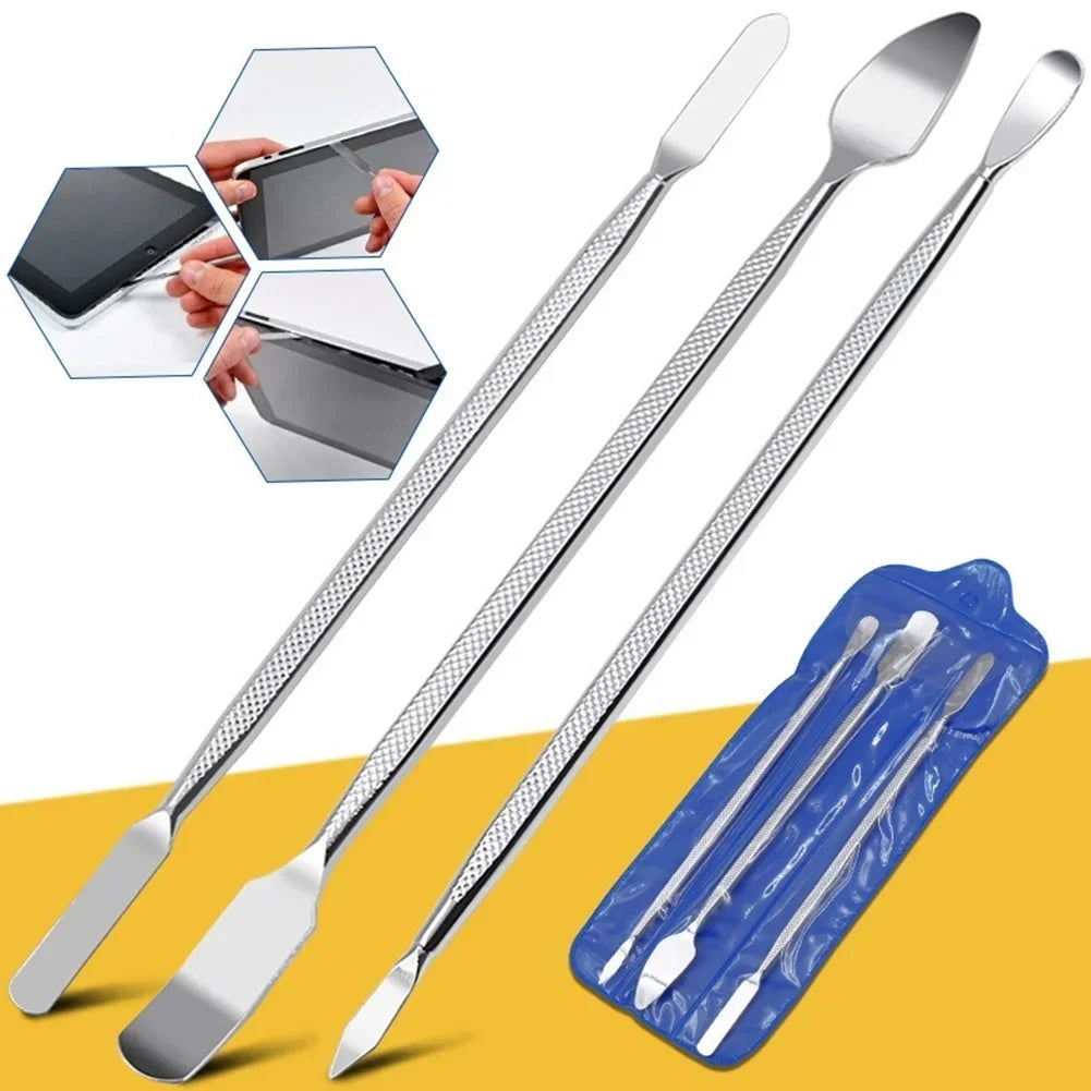 3PCS Repair Opening Pry Hand Tool Kit Blade Smart Phone Tablet PC Metal Spudger Disassemble Tools Set Vue Default Title