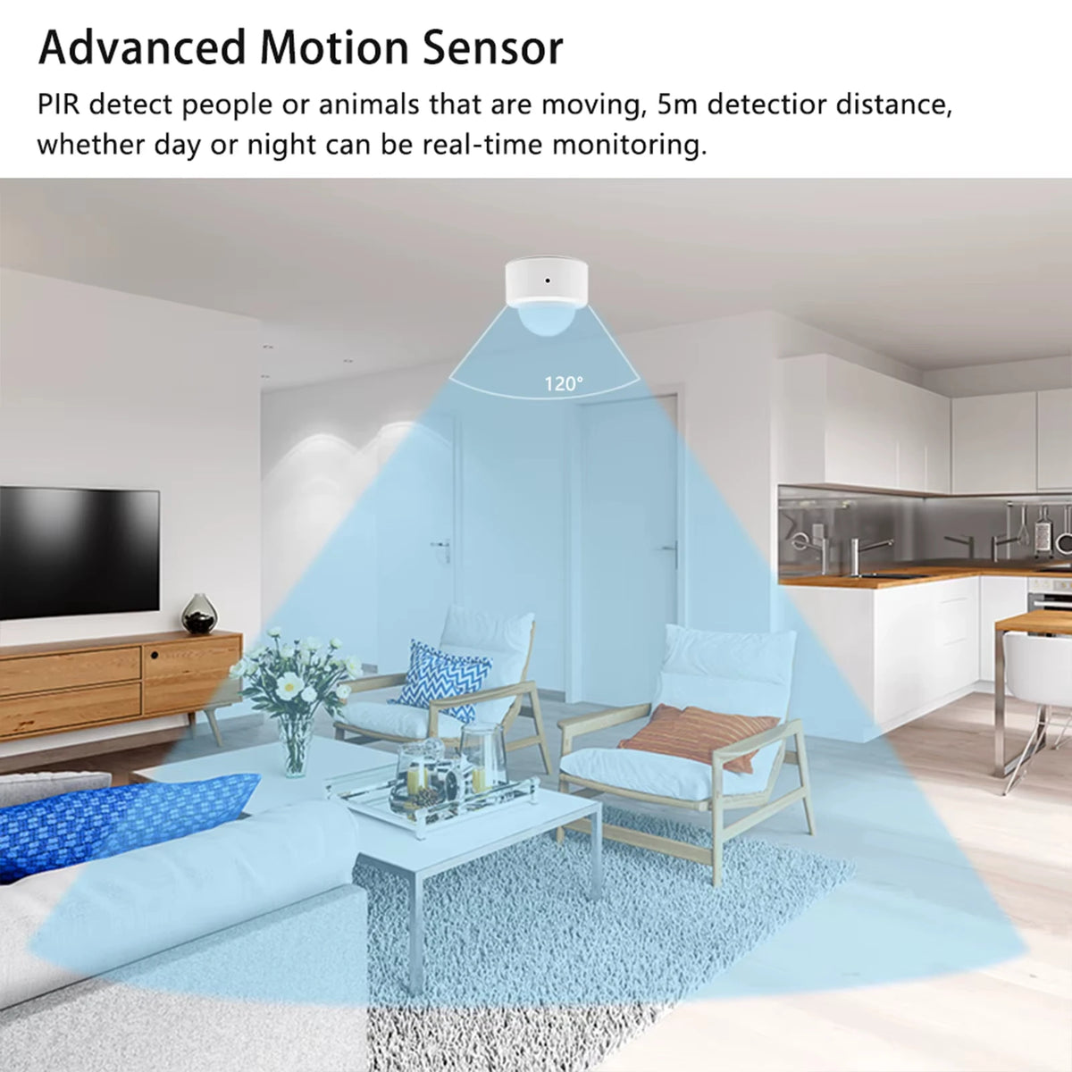 Zigbee Wireless PIR Motion Sensor Human Body Infrared Detector Smart Home Security Burglar Alarm Support Alexa Google Assistant Vue
