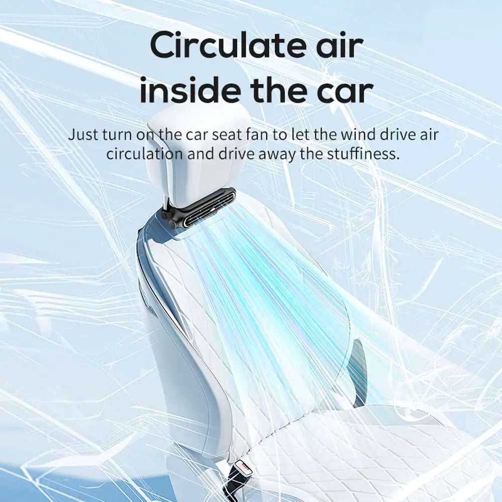 Rechargeable Car Seat Fans–Cooling Fans with 3 Speeds & Adjustable Angle –Portable Air Circulator for Camping & Travel Vue