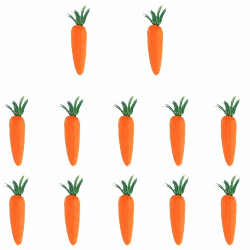 12Pcs Creative Mini Easter Carrots Realistic DIY Craft Easter Carrot Pendant Lightweight Handmade Happy Easter Ornaments Vue 12Pcs-Set