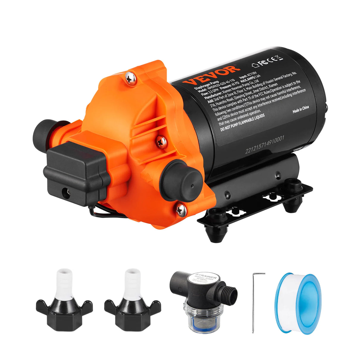 RV Diaphragm Water Pump 3.3–5.5 GPM Adjustable | SucceBuy Diaphragm Water Pump Vue
