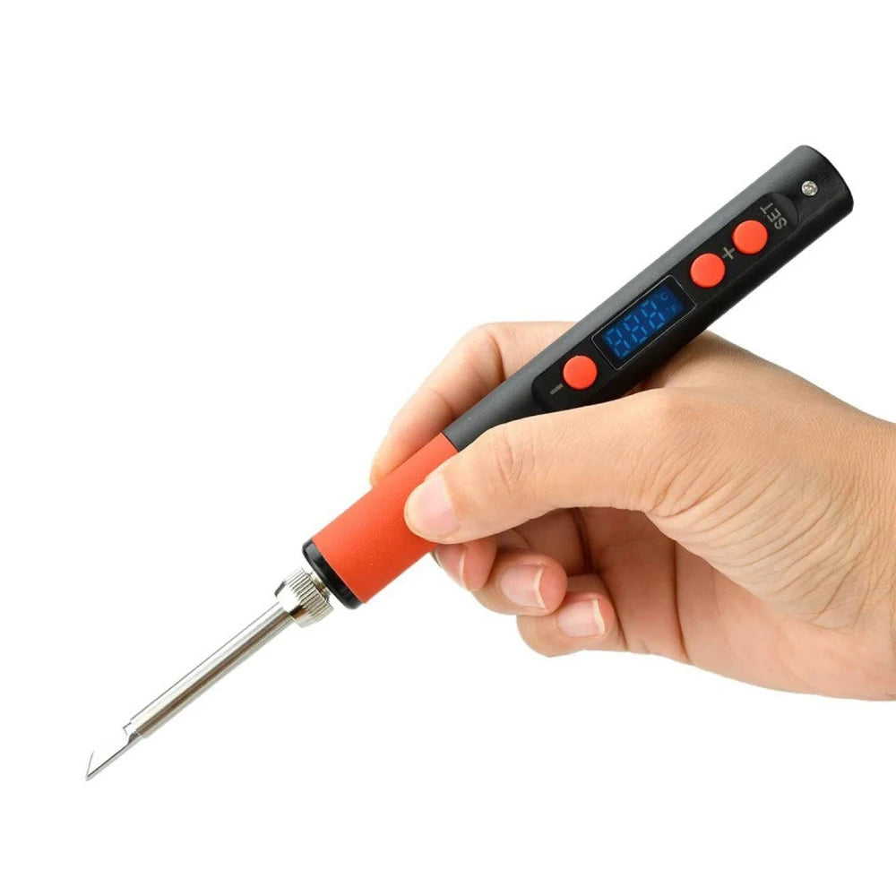 65W USB Electric Soldering Iron Type-C PD/QC 180-500℃ Adjustable Temperature 8S Heat Portable Replaceable Tip for Circuit Board Vue
