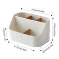 Desktop Storage Box Makeup Brushes Holder With Detachable Divider Comestic Tools Lipstick Beauty Tools Stationery Storage Box Vue White