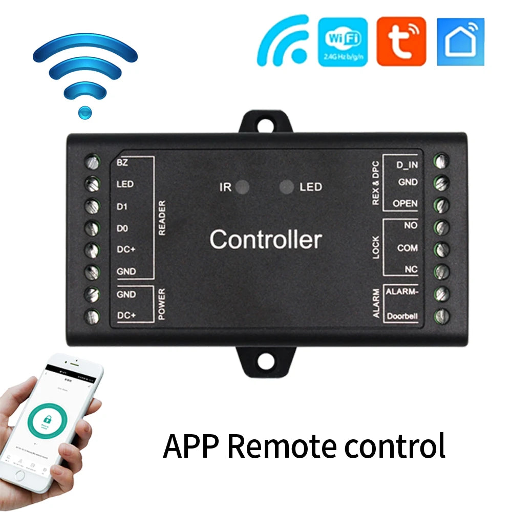 12V DC Tuya 4G 5G Wifi Remote Control Sboard Mini Size Access Control Controller Panel Board Wiegand 26~44 Bits Input 1000 User Vue