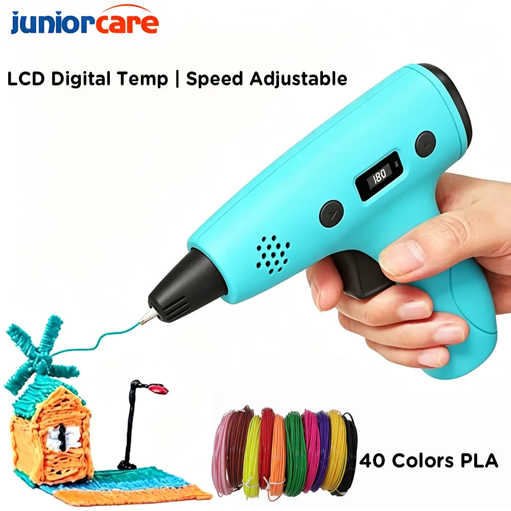 3D Printing Pen Type-C Adjustable Speed LCD Display DIY Graffiti Pen for Kids Teens PLA ABS 3D Art Craft Birthday Gift Boy Girl Vue