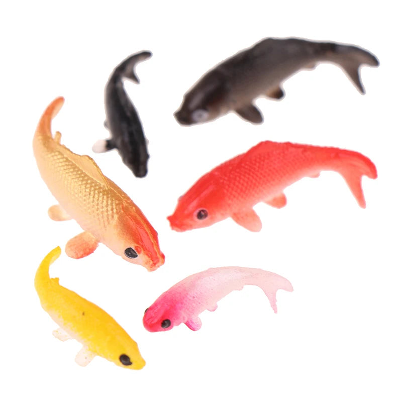 5pcs DIY Decorative Goldfish Figurines Dollhouse Miniature Model Fish Carp Simulation Animals For Kids Toys Home Decor Vue