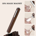 3 in 1 Multi-function Cat Eye Magnet for Nail Art Design Strong Thick Magnetic Stick Large Cylindrical Magnetic Nail Tool Vue 3in1 Brown