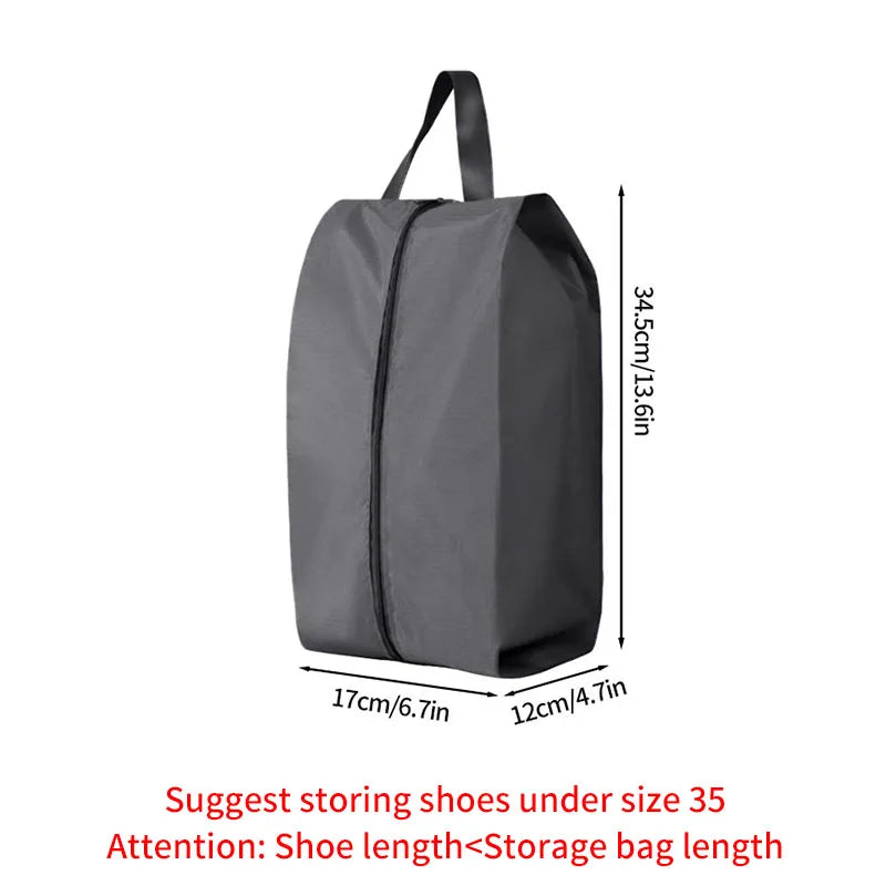 Shoes Bag Moisture-proof Travel Shoe Bag Fashion Dustproof Shoe Cover Shoes Underwear Socks Storage Bag Shoesbag Trendy Style Vue Grey 34.5X17cm-Small