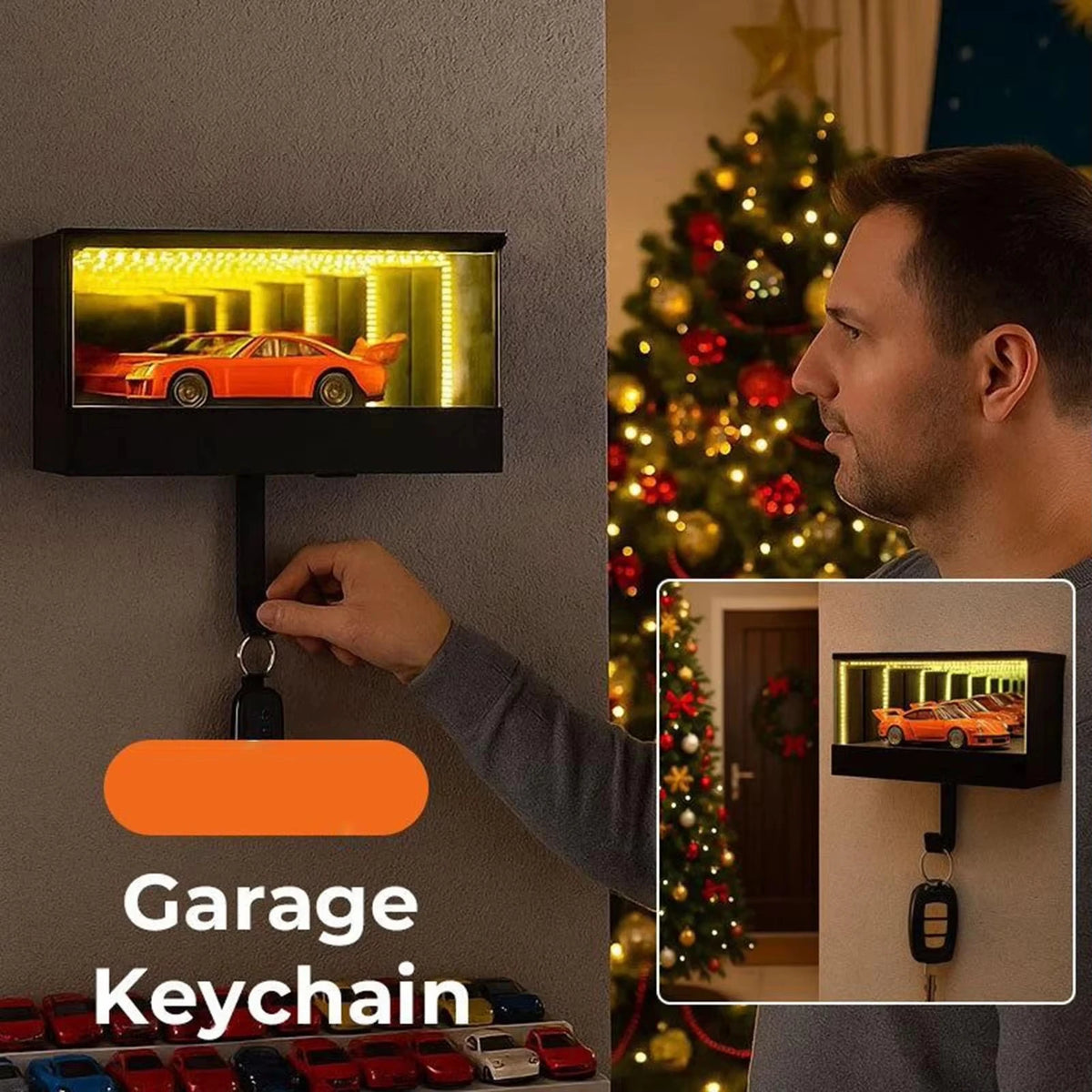 Car Garage Key Holder Key Organizer with LED Light Car Key Hanger for Door Apartment Home Office Entryway (car not included) Vue Default Title