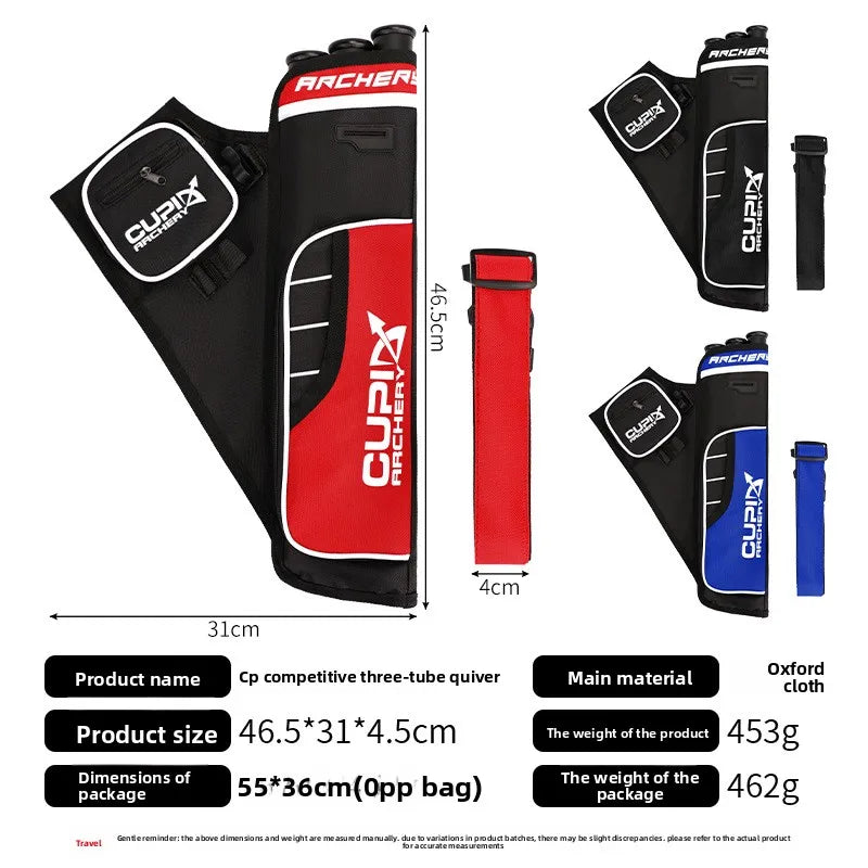 CP Athletics Three-barrel Quiver Arrow Pot Bow and Arrow Archery Equipment Three-barrel Quiver Bow and Arrow Bag Vue