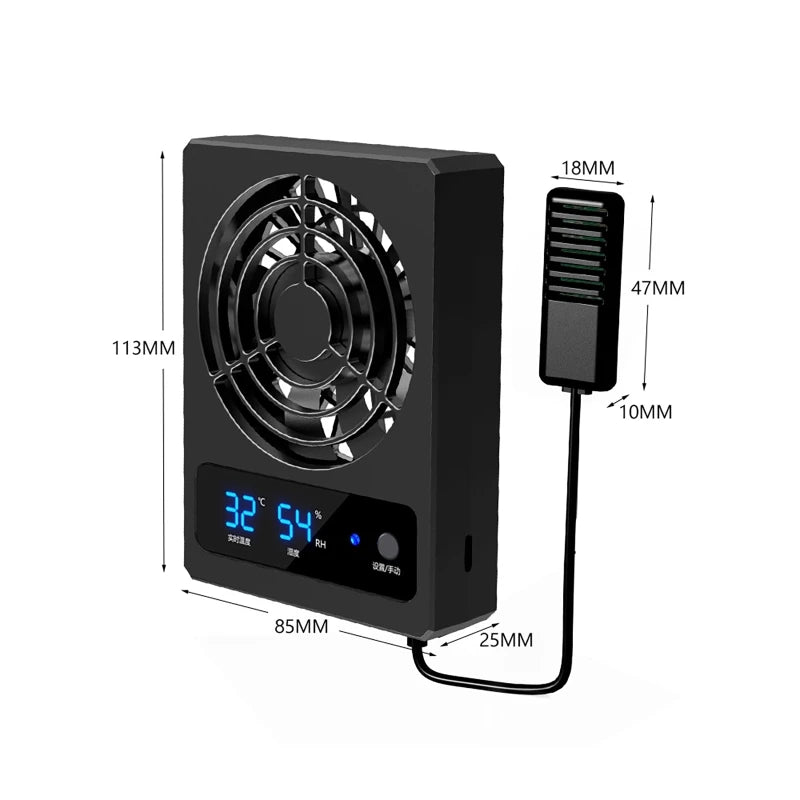 Reptile Terrarium Ventilation Fan – Humidity & Temp Control Reptile Terrarium Fan Vue Celsius