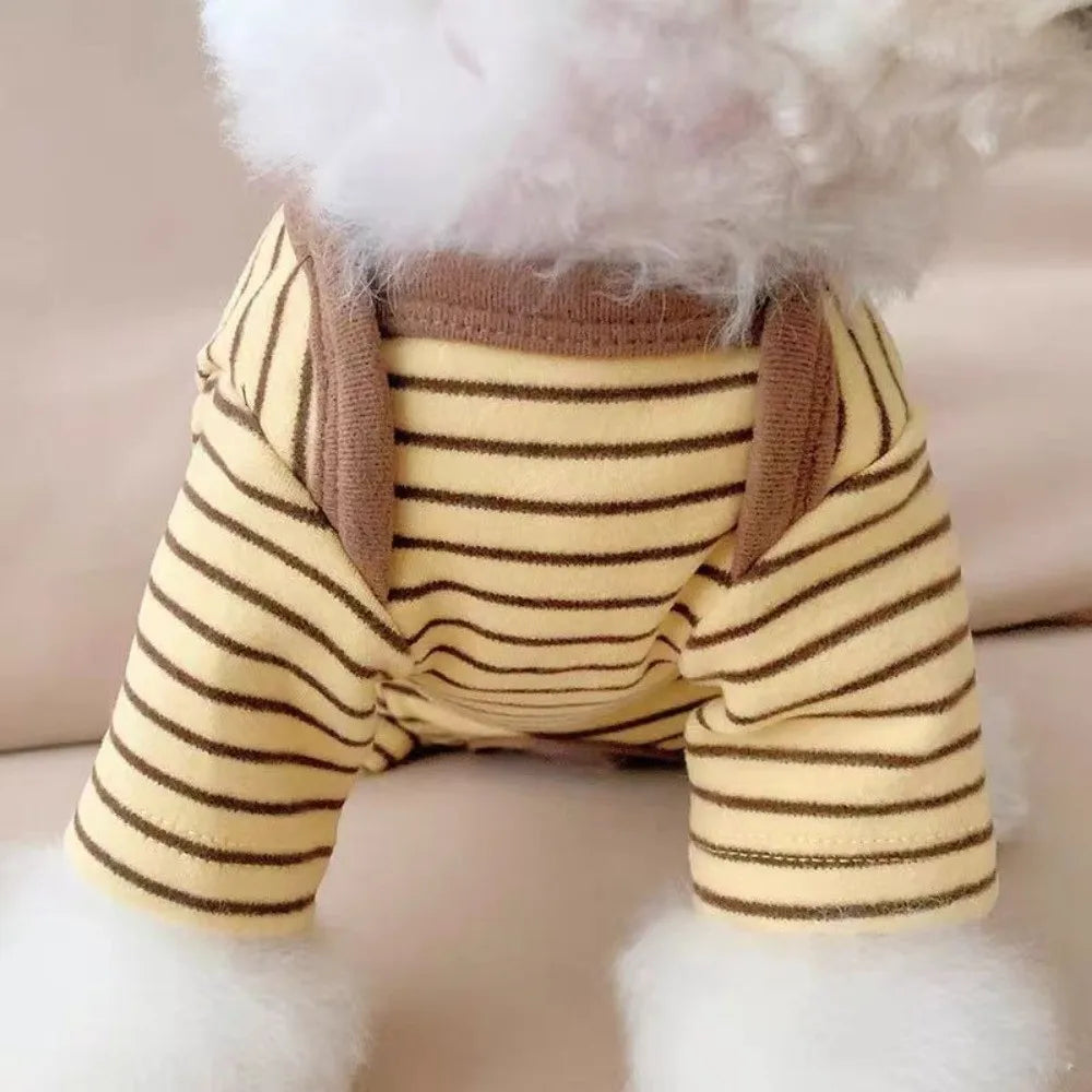 Elastic Four-Legged Dog Pajamas Long Sleeves Soft Dog Jumpsuit Comfortable Belly Hugging Pet Casual Wear Home Wear Vue