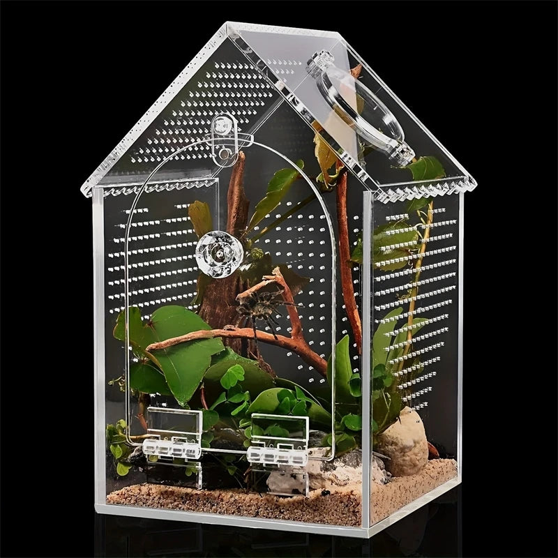 Transparent Acrylic House Insect Habitat Box Waterproof Sealed Reptile Feeding Terrarium For Kids Hobbyist Lab Science Gift Vue