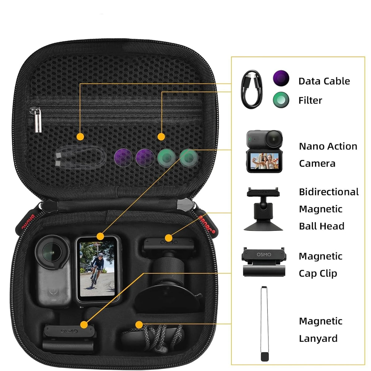 Storage Case For DJI OSMO Nano Bag Travel Protective PU Handbag Waterproof Carry Box Action Camera Accessories Vue