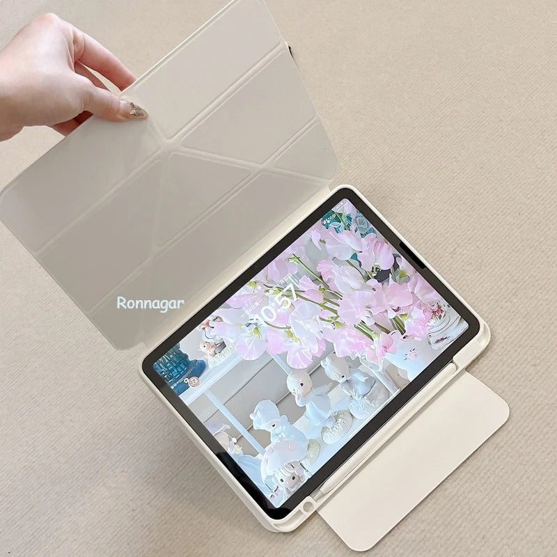 Ronnagar Y Folding Magnetic iPad Case | Multi-Model Fit Tablet Folio Case Vue