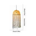 Handmade Waterproof Rope Lantern Vintage Style Jellyfish Design Bamboo Weaving Lamp Bamboo Woven Outdoor Lantern Garden Vue 35cm-13.78in