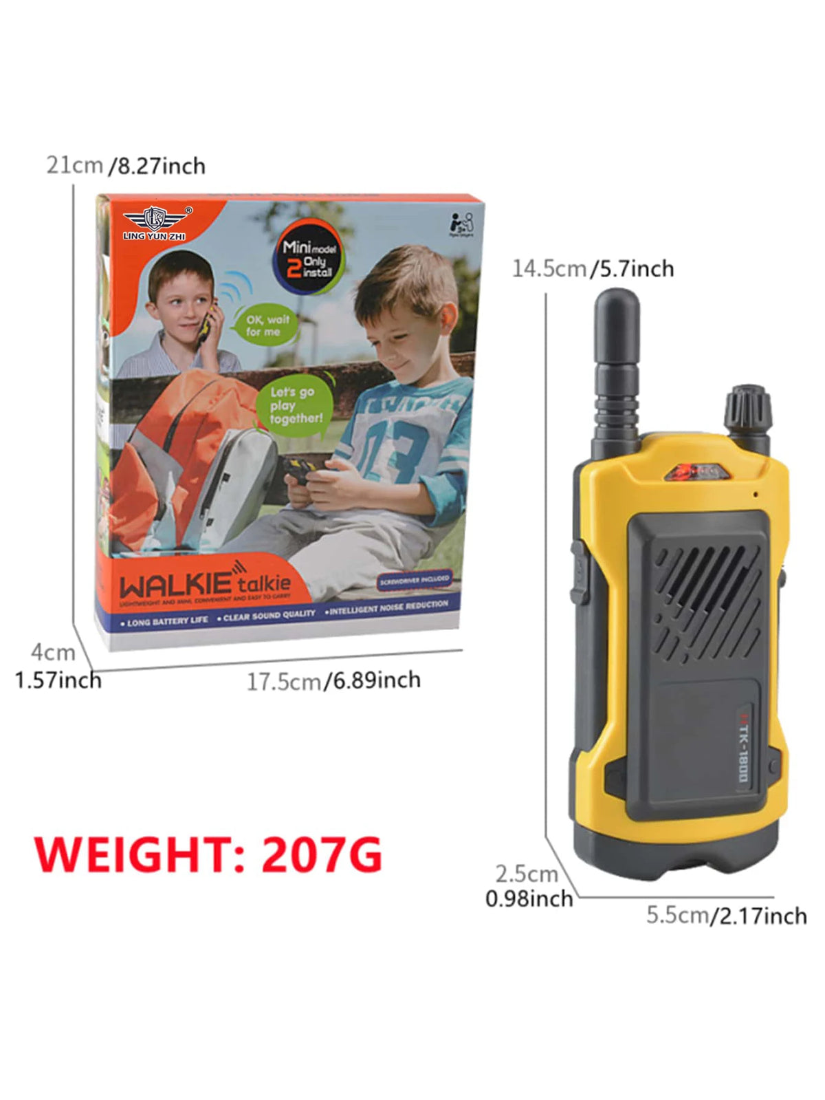 Walkie Talkies for Children, 2Pcs Mini Model Interphone for Kids Long Range Outdoor Hiking Camping 3-12 Years Old Toys Vue