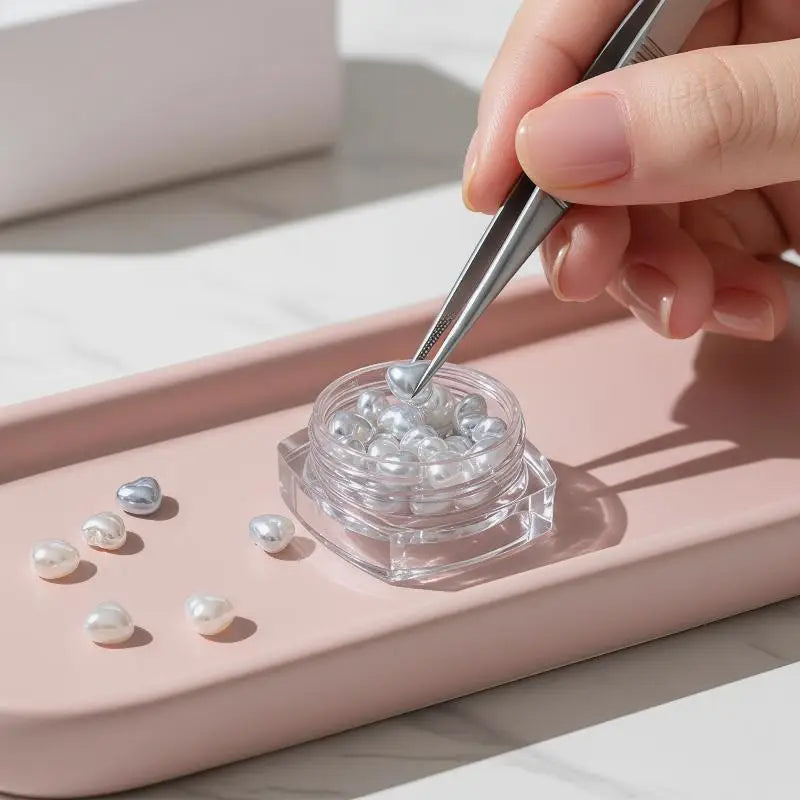 20Pcs Highlighting Love Pearl Nail Accessories 3D Peach Heart Charms Jewelry Cute Versatile Nail DIY Decoration Parts Manicure Vue