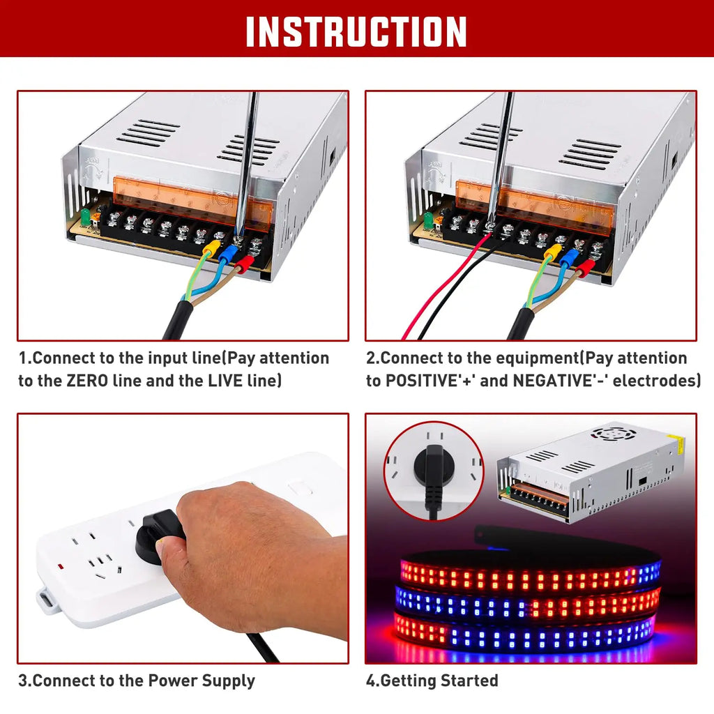 Nilight AC 110V/220V to DC 12V Voltage Converter 30A 360W Switching Power Supply Adapter Transformer Low Voltage Output LED Driver for LED Strip Light Radio CCTV Camera Security Video System Vue