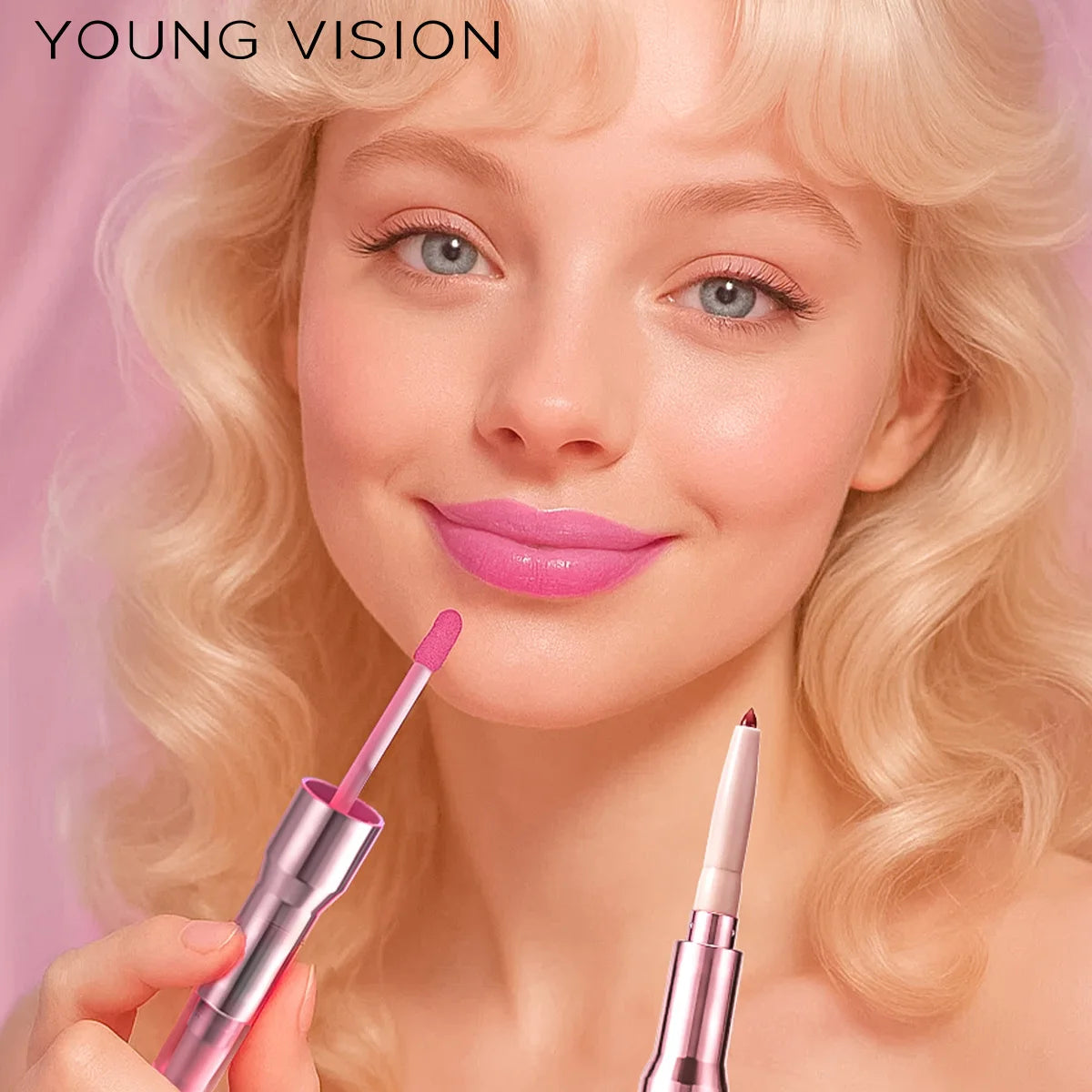6-color dual-ended lip liner +Lip Gloss mirror hydrating gradient Lip Tint, Matte Finish, Velvet Liquid Lipstick Vue