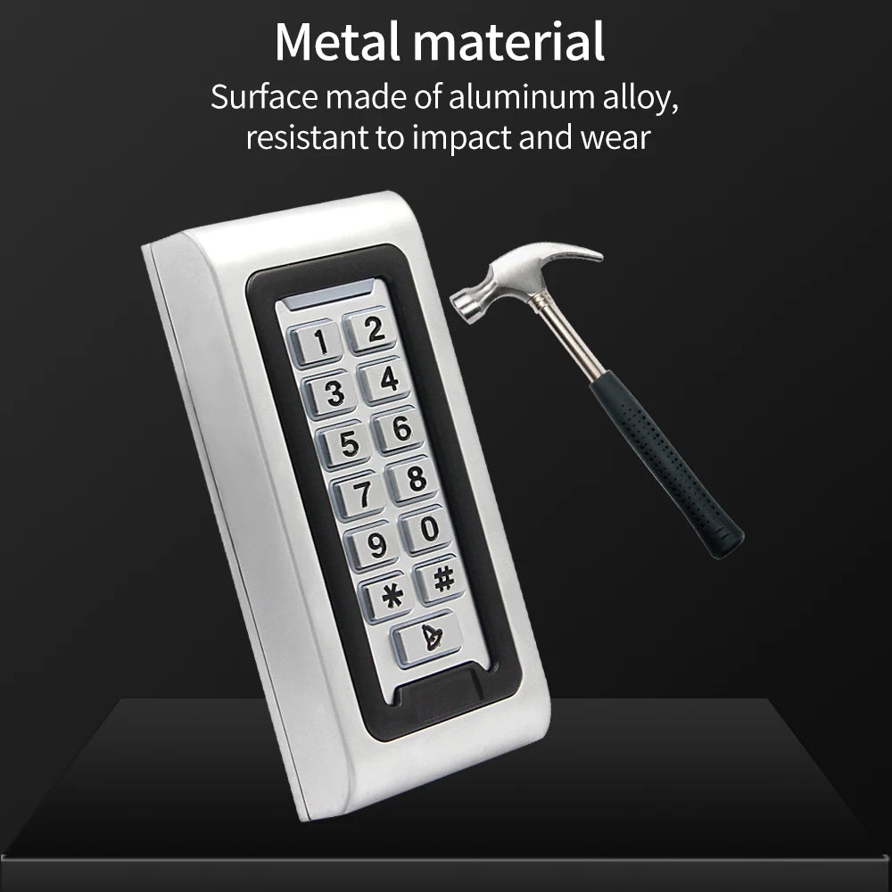 Smart Home Aluminum IP68 Waterproof Standalone RFID Access Control Keypad with Wifi Tuya APP metal Key Access controler 2000User Vue