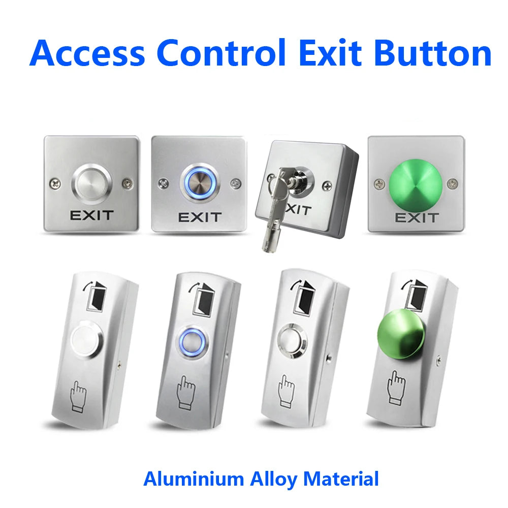 Zinc Alloy Exit Button Exit Switch For Door Access Control System Door Push Exit Door Release Button Switch NO COM Vue