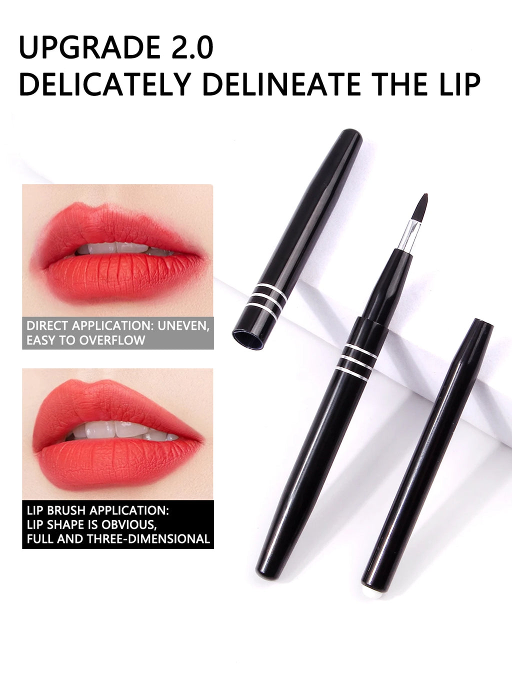 1pcs Mini Portable Lipstick Brush Lipstick Brush Soft Lipstick Brush Lip Concealer Brush with Cover Makeup Brush Tool Vue