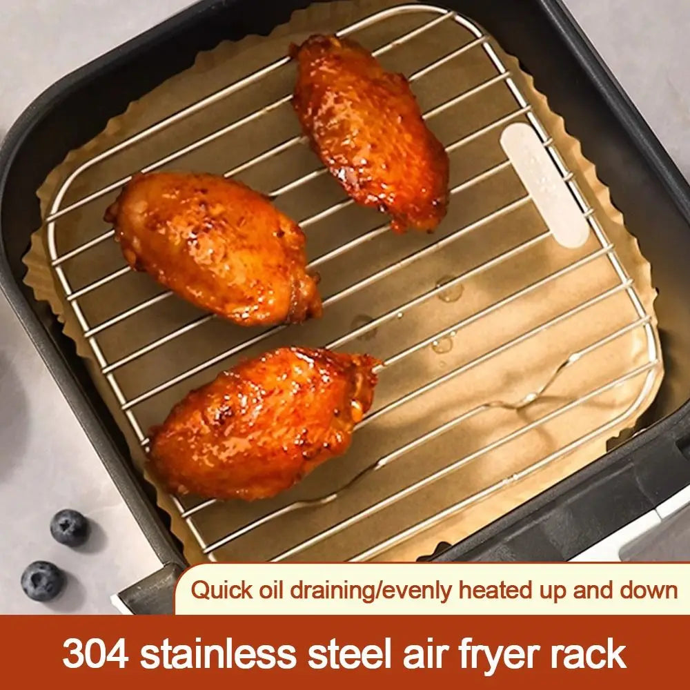 Round Square Cooking Rack Foot Thicken Air Fryer 304 Stainless Steel