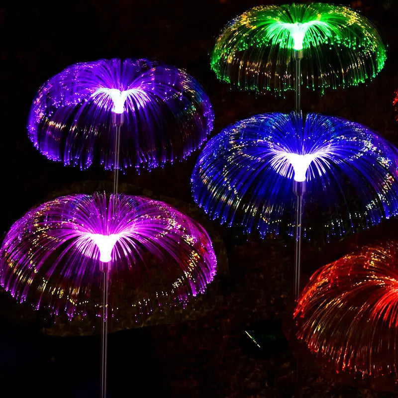 LED Solar Jellyfish Garden Lights Outdoor Christmas Ornaments Yard Balcony Lawn Decoration Solar Powered Flowers Lamp Vue colorful 1 piece