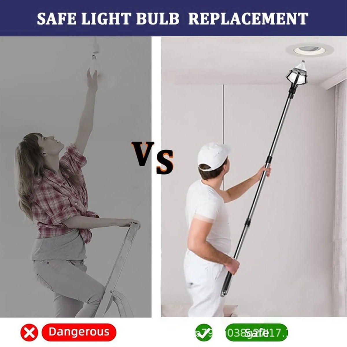 High Ceiling Light Bulb Changer Cover Lock Design Telescopic Extension Pole Light Bulb Changer High Light Bulb Changer Vue