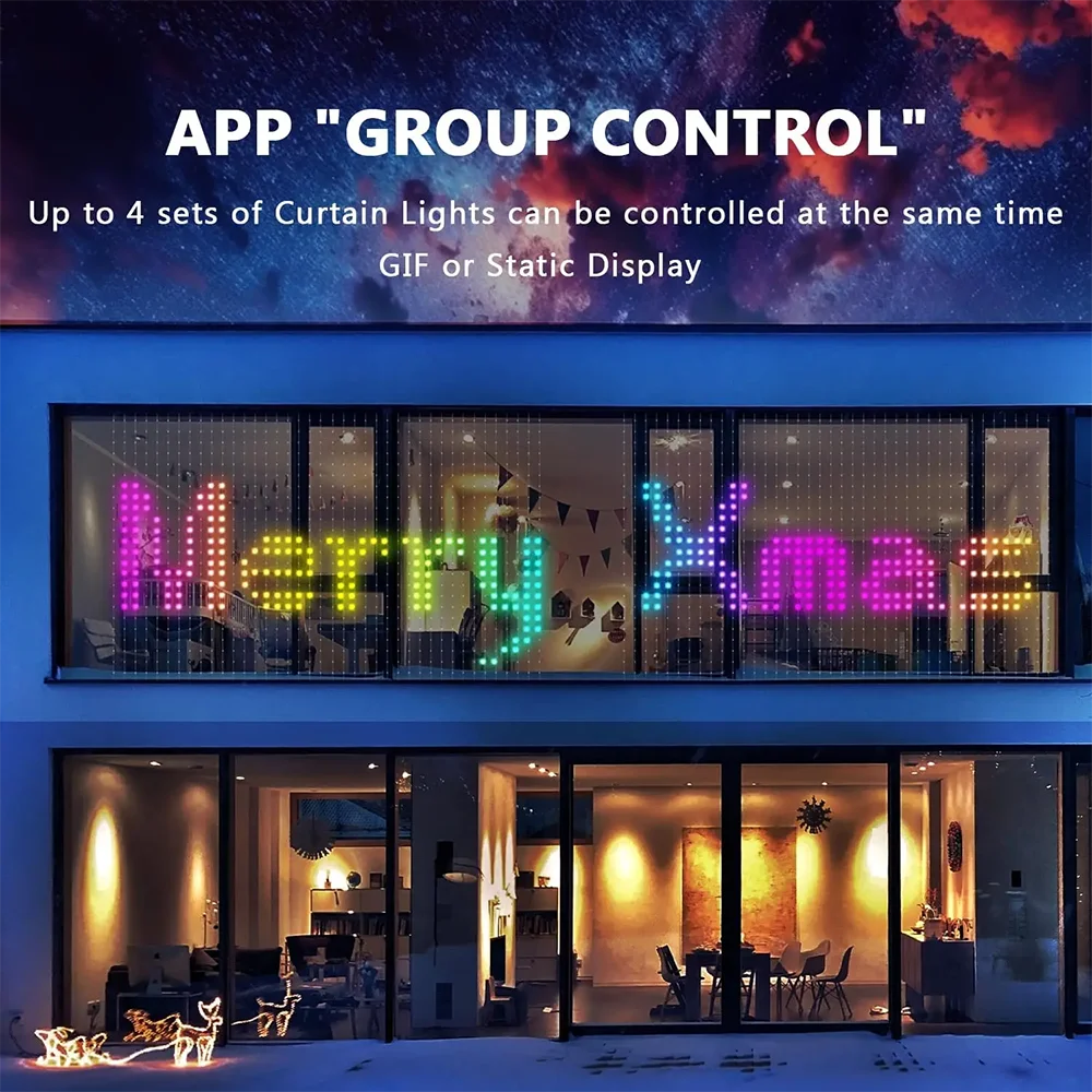 Smart Curtain & String Light App Control Compatible with Google Assistant and Amazon Alexa for Bedroom Window Decor String Light Vue