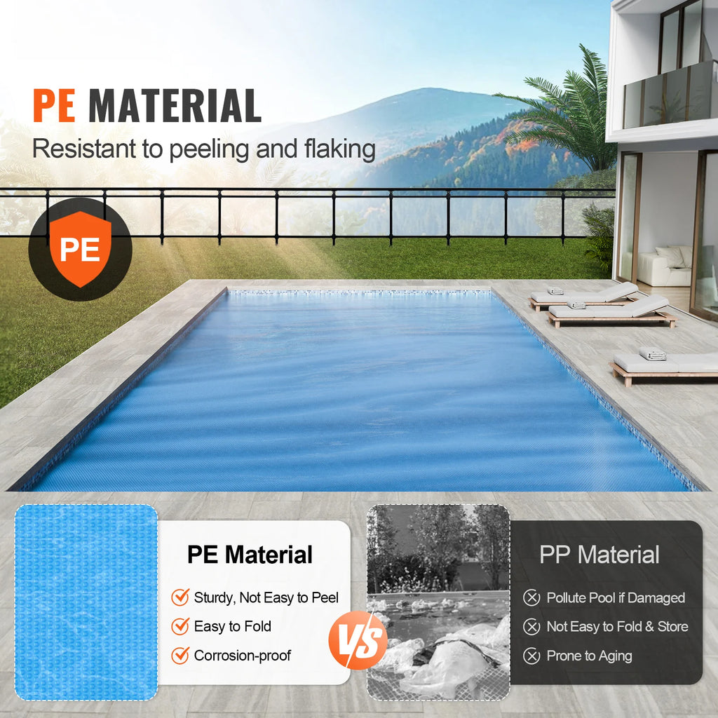 SucceBuy 12 Mil Rectangle Solar Pool Cover – Inground & Above Ground Solar Pool Cover Vue