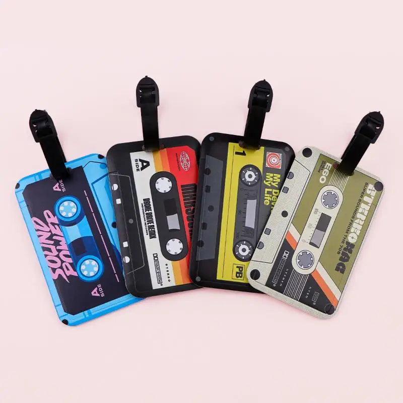 Plastic Luggage Tag Vintage Tape Style Anti Lost ID Holder For Suitcase Secure Travel Bag Accessories Vue