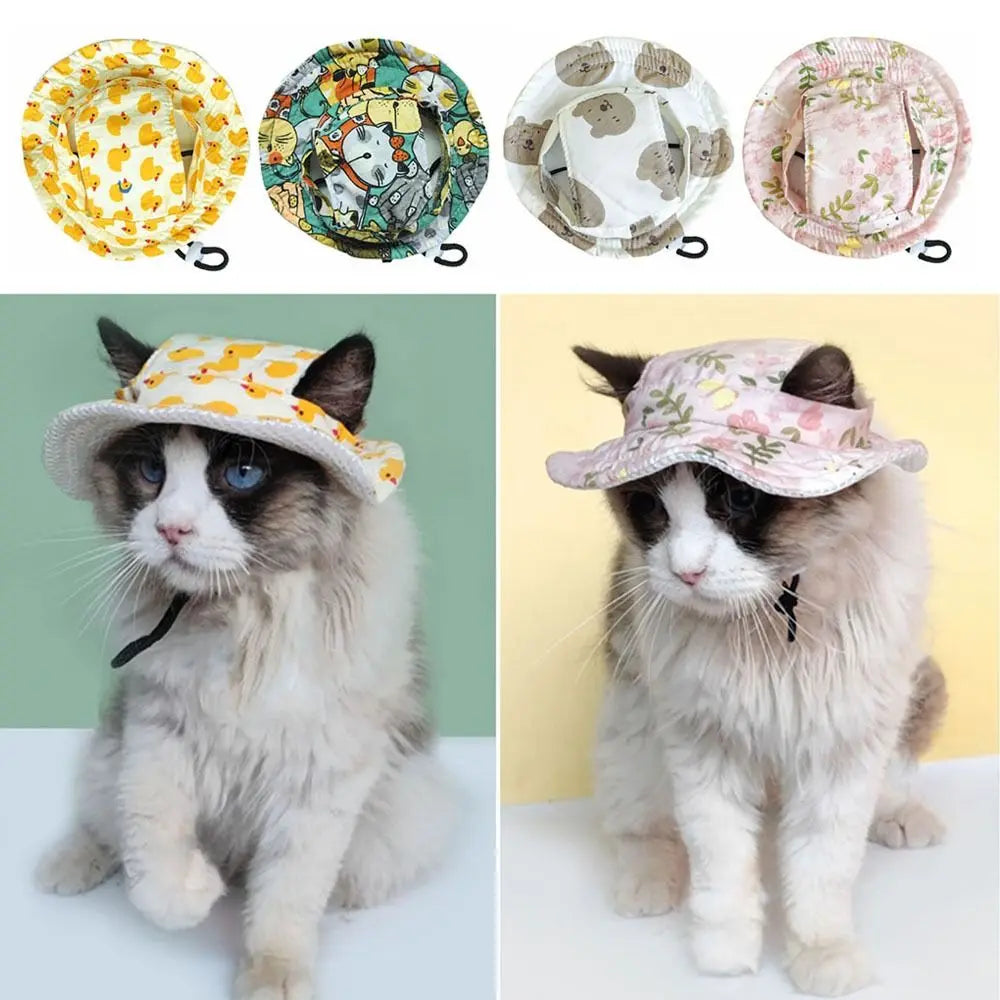 High-quality Adjustable Pet Sun Hat Cat Dog Breathable Sunscreen