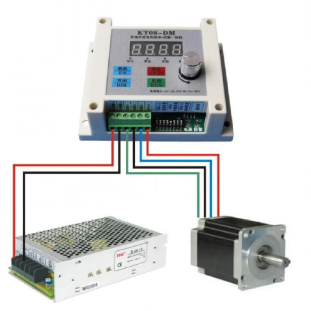 KT08-DM Stepper Motor Drive Controller 32-bit DSP Stepless Motor Speed Regulator High Precision Stepper Motor Driver Governor Vue