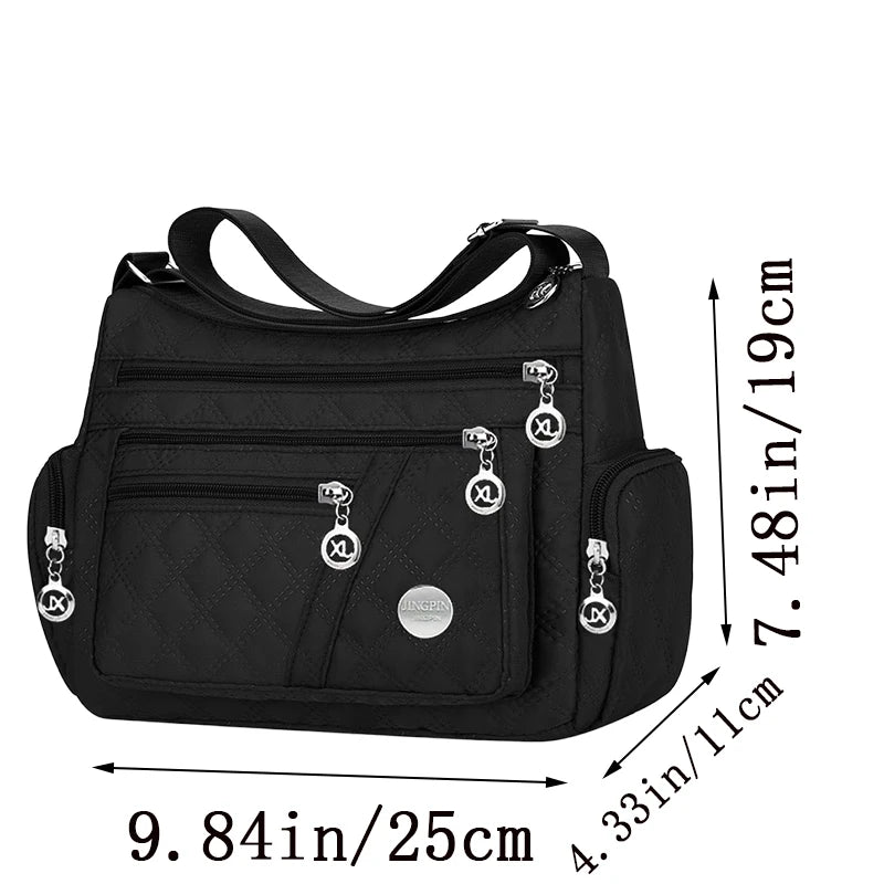 Square-shaped Versatile Men's Women's Crossbody Bag Large Fabric