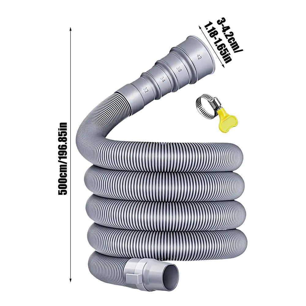 Caravan Sewer Pipe 300/400/500cm Foldable Flexible Waste Pipe Heavy Duty Flexible Leakproof RV Hose Sewer Outfall Parts Vue 5 meters